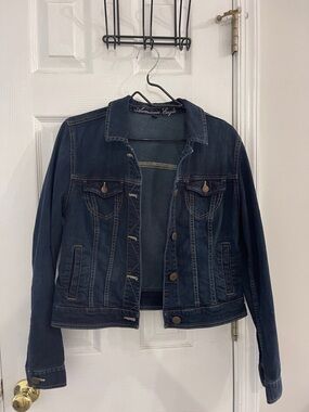 American Eagle Outfitters Dark Blue Denim Trucker Jacket